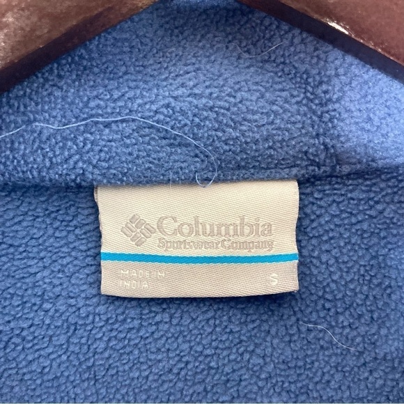 Columbia Size Small Zippered 2-Tone Fleece Jacket Blue Gorpcore Hiking Outdoor - Picture 7 of 8